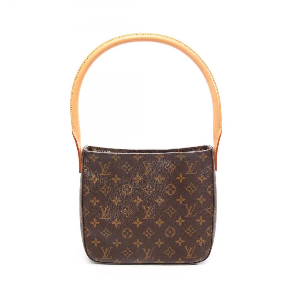 Louis Vuitton Looping Canvas Leather Monogram Shoulder Bag Brown